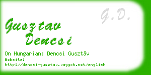 gusztav dencsi business card