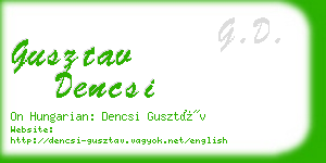 gusztav dencsi business card